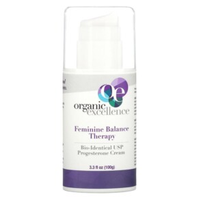 Organic Excellence Feminine Balance Therapy Bio-Identical USP Progesterone Cream 3.3 fl oz (100 g) 809183100183