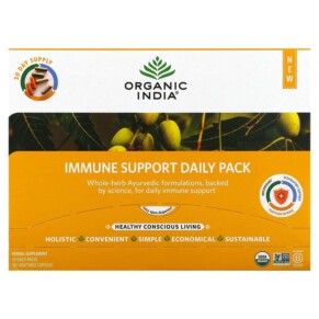 Organic India Immune Support Daily Pack 30 Daily Packs 180 Vegetable Capsules 850021635176