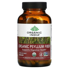 Organic India Organic Psyllium Fiber 180 Veg Caps 850021635060