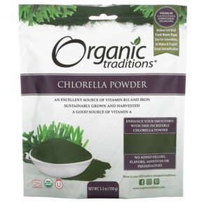 Organic Traditions Chlorella Powder 5.3 oz (150 g) 627733012119
