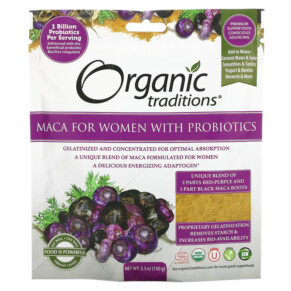 Organic Traditions Maca For Women with Probiotics 5.3 oz (150 g) 627733002752