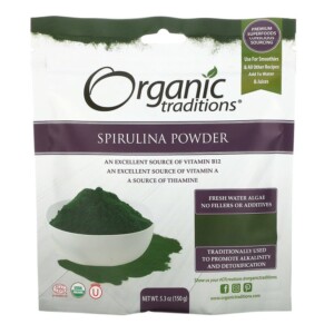 Organic Traditions Spirulina Powder 5.3 oz (150 g) 627733012317