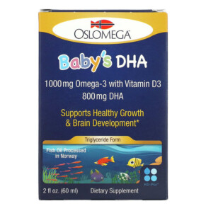 Oslomega Baby’s DHA with Vitamin D3 2 fl oz (60 ml) 898220013920
