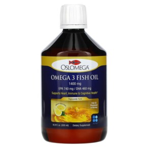 Oslomega Omega-3 Fish Oil Natural Lemon Flavor 1400 mg 16.9 fl oz (500 ml) 898220013890