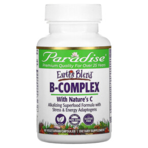 Paradise Herbs Earth's Blend B-Complex with Nature's C 60 Vegetarian Capsules 601944778668