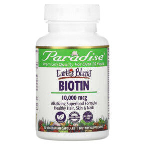 Paradise Herbs Earth's Blend Biotin 10.000 mcg 90 Vegetarian Capsules 601944778705