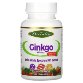 Paradise Herbs Ginkgo Biloba 60 Vegetarian Capsules 601944777203