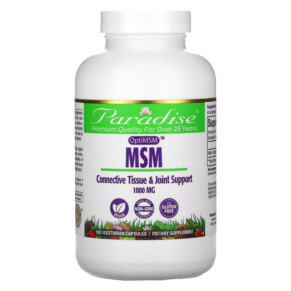 Paradise Herbs MSM 1.000 mg 180 Vegetarian Capsules 601944777517