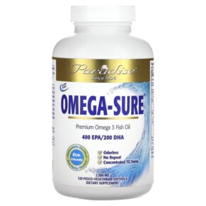 Paradise Herbs Omega-Sure Premium Omega 3 Fish Oil 1.000 mg 120 Pesco-Vegetarian Softgels 601944779061