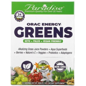 Paradise Herbs ORAC Energy Greens 15 Packets 6 g Each 601944777791