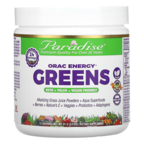 Paradise Herbs ORAC Energy Greens 3.2 oz (91 g) 601944778620