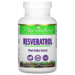 Paradise Herbs Resveratrol 180 Vegetarian Capsules 601944777869