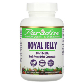 Paradise Herbs Royal Jelly 60 Vegetarian Capsules 601944777173