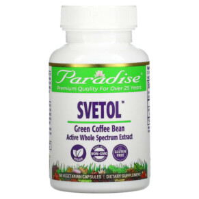Paradise Herbs Svetol Green Coffee Bean 60 Vegetarian Capsules 601944778330