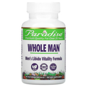 Paradise Herbs Whole Man Men's Libido Vitality Formula 60 Vegetarian Capsules 601944777050