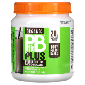 PBfit Organic PB Fit Plus Peanut Butter & Chocolate 1 lb (454 g) 856260006593