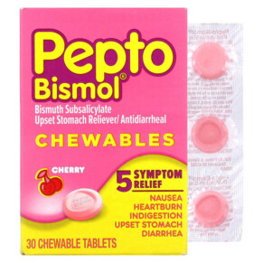 Pepto Bismol Chewables Cherry 30 Chewable Tablets 301490039786