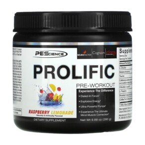 PEScience Prolific Pre-Workout Raspberry Lemonade 9.88 oz (280 g) 040232426469