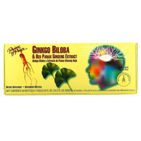 Prince of Peace Ginkgo Biloba & Red Panax Ginseng Extract 30 Bottles 0.34 fl oz Each 039278703306