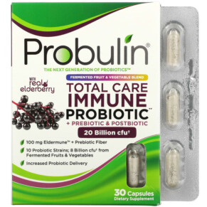 Probulin Total Care Immune Probiotic + Prebiotic & Postbiotic with Real Elderberry 20 Billion CFU 30 Capsules 855757003381