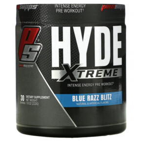 ProSupps Hyde Xtreme Intense Energy Pre Workout Blue Razz Blitz 7.8 oz (222 g) 818253021723
