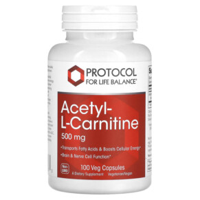Protocol for Life Balance Acetyl-L-Carnitine 500 mg 100 Veg Capsules 707359100763