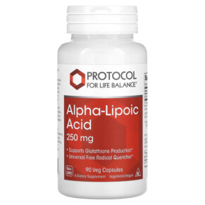 Protocol for Life Balance Alpha-Lipoic Acid 250 mg 90 Veg Capsules 707359130425
