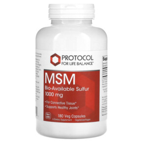 Protocol for Life Balance MSM 1.000 mg 180 Veg Capsules 707359121201