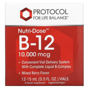 Protocol for Life Balance Nutri-Dose B-12 Mixed Berry 10.000 mcg 12 Vials 0.5 fl oz (15 ml) Each 707359104532