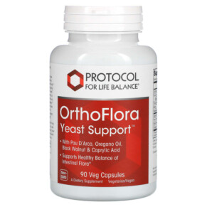 Protocol for Life Balance OrthoFlora Yeast Support 90 Veg Capsules 707359133082