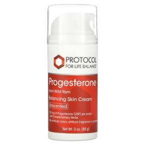 Protocol for Life Balance Progesterone Balancing Skin Cream Unscented 3 oz (85 g) 707359133389