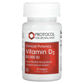 Protocol for Life Balance Vitamin D3 Clinical Potency 50.000 IU 12 Softgels 707359103771