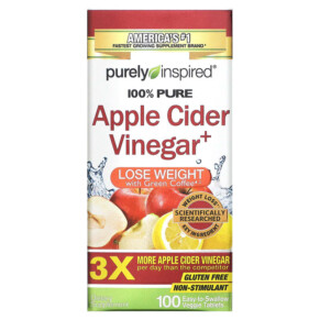 Purely Inspired Apple Cider Vinegar+ 100 Easy-to-Swallow Veggie Tablets 631656608526