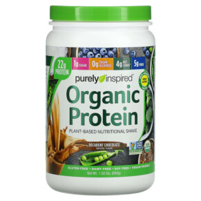 Purely Inspired Organic Protein Plant-Based Nutrition Shake Decadent Chocolate 1.5 lbs (680 g) 631656603804