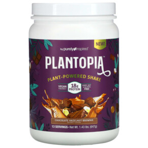 Purely Inspired Plantopia Plant-Powered Shake Chocolate Hazelnut Brownie 1.43 lbs (647 g) 631656714890