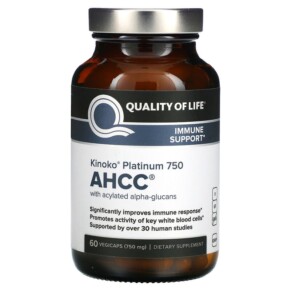 Quality of Life Labs Kinoko Platinum AHCC 750 mg 60 Vegicaps 812259003370