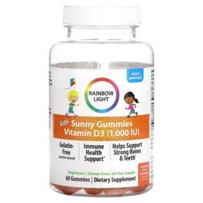 Rainbow Light Kid's Sunny Gummies Vitamin D3 Assorted Fruit 1.000 IU 60 Gummies 021888204373