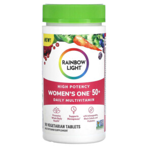 Rainbow Light Women's One 50+ Daily Multivitamin High Potency 90 Vegetarian Tablets 021888204236