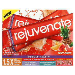 Rejuvenate Muscle Health Drink Mix Fruit Punch 30 Pouches 0.19 oz (5.5 g) Each 629046503025