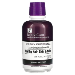 Rejuvicare Collagen Beauty Formula Liquid Collagen Complex Healthy Hair Skin & Nails Grape 16 fl oz (480 ml) 035046074210
