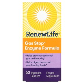 Renew Life Gas Stop Enzyme Formula 60 Vegetarian Capsules 631257534897