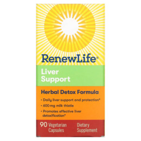 Renew Life Liver Support Herbal Detox Formula 90 Vegetarian Capsules 631257155702