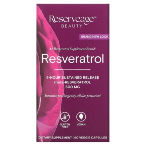 Reserveage Nutrition Resveratrol 500 mg 60 Veggie Capsules 094922281906