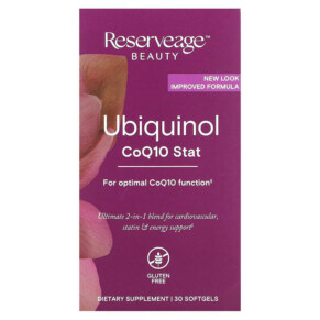 Reserveage Nutrition Ubiquinol Coq10 Stat 30 Softgels 835552001904