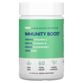 RSP Nutrition Immunity Boost Immune System Support + Vitamins & Antioxidants + Immune Cell Production 60 Veggie Capsules 850019469332