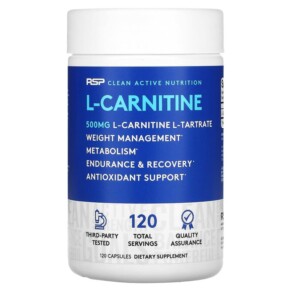 RSP Nutrition L-Carnitine Weight Management 500 mg 120 Capsules 852113002019