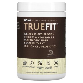 RSP Nutrition TrueFit Grass-Fed Protein Shake with Fruits & Vegetbles Chocolate 2.16 lbs (980 g) 858491007455