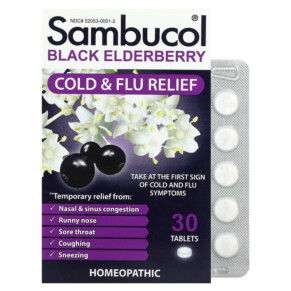 Sambucol Black Elderberry Cold & Flu Relief 30 Quick Dissolve Tablets 896116001501