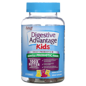 Schiff Digestive Advantage Kids Daily Probiotic + Gentle Prebiotic Fiber Natural Fruit 65 Gummies 020525991300