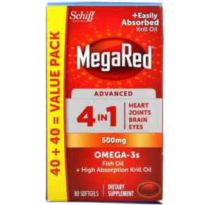 Schiff MegaRed Advanced 4 In 1 500 mg 80 Softgels 020525960993